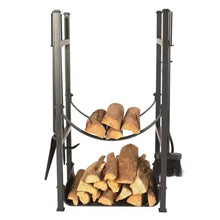 IEDFHJU Firewood Rack Wrought Iron Firewood Rack with Tool Holder