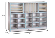 Jonti-Craft Rainbow Accents Sectional Cubbie-Tray Mobile Unit with Trays Coastal Blue
