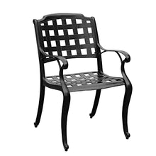 Oakland Living Modern Ornate Outdoor Mesh Aluminum 68-in Black Rectangular Patio Dining Set with Six Chairs