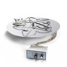 HPC Fire Push Button Flame Sensing Gas Fire Pit Kit (TOR-FPPK24-SQ-FLEX-NG), 24x24 Pan, 18" Torpedo Burner, Natural Gas