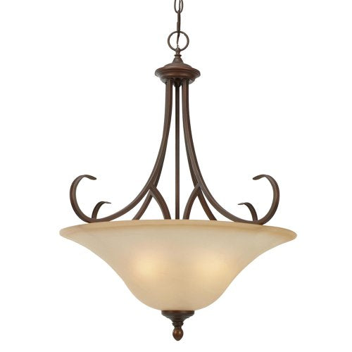 Golden Lighting 6005-BP3 RBZ Lancaster Pendant Bowl, Rubbed Bronze Finish