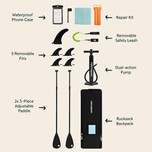 Retrospec Weekender-Crew 16 Extra Wide Inflatable Stand Up Multi Person Paddleboard ArmorStrength PVC iSUP Bundle Aruba Riptide