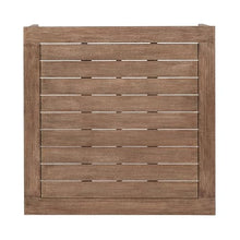 Benzara Kimi 36 Inch Outdoor Coffee Table, Brown Eucalyptus Wood, Woven Rope Apron