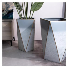 thalo Planter Pots Tall Ceramic Flowerpot Rhombus Quadrilateral Flowerpot Blue Creative Large Green Plant Flowerpot Plant Container Accessories (Size : Medium)