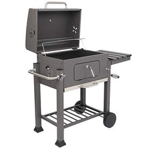 Belovedkai BBQ Charcoal Grill,Portable Barbecue Grill with Thermometer, Ash Tray, Air Outlet,Wheels,for Outdoor Picnic, Camping, Patio Backyard Balcony Cooking, Black