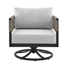 Afuera Living Modern Aluminum Outdoor Swivel Rocking Chair Black