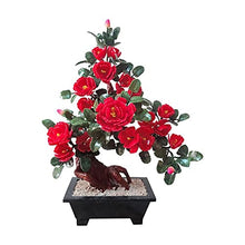 YXIANG56Q Fake Plants Jade Carving Peony Flower Bonsai Feng Shui Gem Decoration Office Home Creative Bedroom Decoration Chinese Style Bonsai Ornaments Bonsai Tree