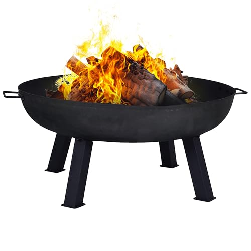Sunnydaze Cast Iron Heavy Duty Large Fire Pit for Outside Wood Burning, 34"
