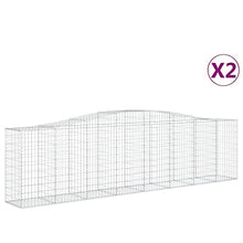 Arched Gabion Baskets 2 pcs 157.5"x19.7"x39.4"/47.2" Galvanized Iron White Black Other