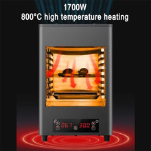 Electric Steak Grill, 1700W Portable Indoor Stainless Countertop Oven, Time Temperature Adjustable, Heats Up To 200-1450℉ Degrees, for BBQ, Grill, Toast, Broil Chicken, Beef, Pork & Vegetables