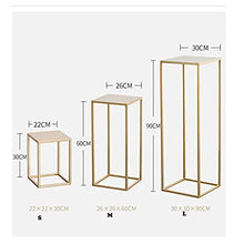 ZOCWJK Plant Stands,Iron Flower Stand,Floor Indoor Green Plant Flower Pot Stand,Marble Flower Table Living Room Racknishings/White/Small,