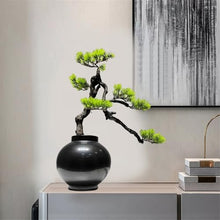YXIANG56Q Fake Plants Artificial Bonsai Tree Indoor Fake Plants Decor with Round Black Ceramic Pots for Office Desk Bonsai Tree