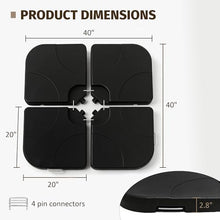 roomfitters Heavy Duty Offset Patio Umbrella Stand, Refillable Cantilever Base 4-Piece HDPE Panel Set with Secure Lock Pins, Black