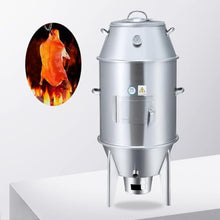 McbeAn Charcoal Chicken Duck Oven, 2 Tier Turkey Roaster with Detachable Shelf and Hooks, 50CM Width, 410 Stainless Steel Grill Roasting Machine, Duck Cooker, for Duck Chicken Meat Corn Potato Baking