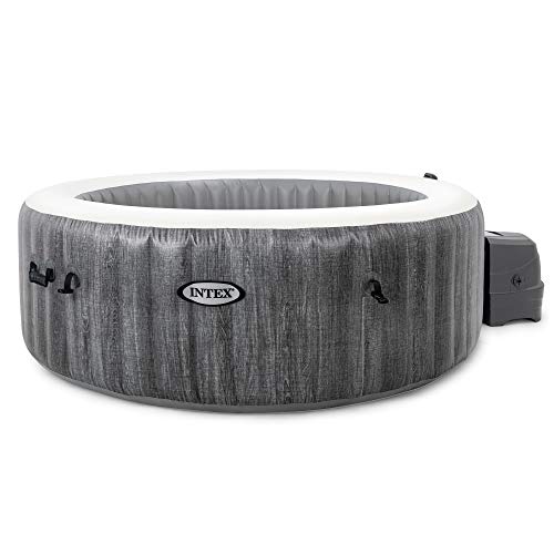 Intex Greywood Deluxe 4 Person Inflatable Hot Tub Spa Wood Grain Pattern