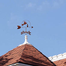 House Decor Wind Vane Weathervane Mount Garden Yard Decoration, Outdoor Stainless Steel Weather Vane Farm Wind Direction Indicator Measuring Tool, Bird and Roses
