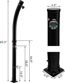 CFDZCP Outdoor Shower kit 5.2 Gal Outdoor Solar Heated Shower, W/Shower Head & Foot Tap Spigot, Temperature & Pressure Adjustment, for Backyard Poolside Patio Beach Spa Garden Shower