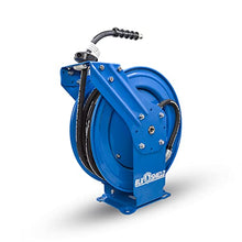BluShield 1/4" Pressure Washer Dual Arm Hose Reel with 35% Lighter Polyester Braided Hose - Hot and Cold Water, 1 Year Warranty, 3100 PSI, M22 (1/4" x 50')