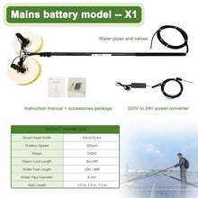 Multifunctional Solar Panel Cleaning Kit - Electric Water Fed Brush, 65cm Double Rotating Head, Extendable Pole, Suitable for Photovoltaic Panels, Windows & Pool Cleaning X1-3.5