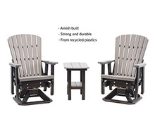EcOasis Grand Lake Amish Crafted Poly Outdoor Adirondack Swivel Glider Dark Gray on Black