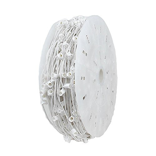 Novelty Lights 1,000 Feet C7 E12 Socketed Wire Spool, 12 Inch Spacing