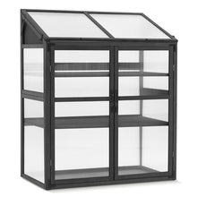 Macrout Cold Frame Greenhouse, Wooden Cabinet with Shelves 1344 (Dark Grey)