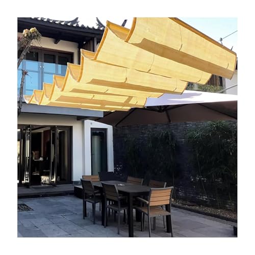 JHIAADEY Wave Shade Cover, Wave Sun Shade Awning,pergola Shade Cover Retractable, U-Shaped Wave Umbrella, Strong Wind Resistance and Good Sun Protection Effect(W:1.5m/4.92ft*L:13m/42.5ft)