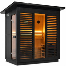 AURGOD Outdoor Wood Sauna 2-3 Person, Canadian Spruce, 6KW Harvia Heater