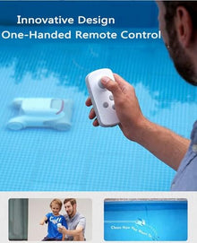 WZUOPG Automatic Swimming Pool Robot Cleaner, Wireless Swimming Pool Vacuum Cleaner, Dual Drive Motor, Floor Level Pool Self Stacking Swimming Pool Vacuum Cleaner