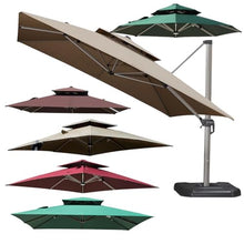 GFJYKDL Replacement Canopy for 8-Rib Patio Umbrella Square 300x300cm/250x250cm Waterproof FabricOutdoor Shade Cover Garden Umbrella Replacement Top,Gris-2.46×2.46M(8.2ft×8.2)