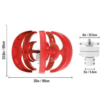HUIZHITENGDA 1500W Water Proof Vertical Wind Power Generator, 12V 24V 48V 220V 5 Blade Wind Energy Permanent Magnet Alternator W/Controller for Boats, Terraces, Cabins,48v