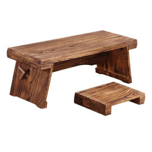 HASMI Living Room Table Old Style Low Table Chinese Style Bench, Tea Table Balcony Windowsill Cocktail Table Wooden Furniture Outdoor Side Table (Size : Natural Color)