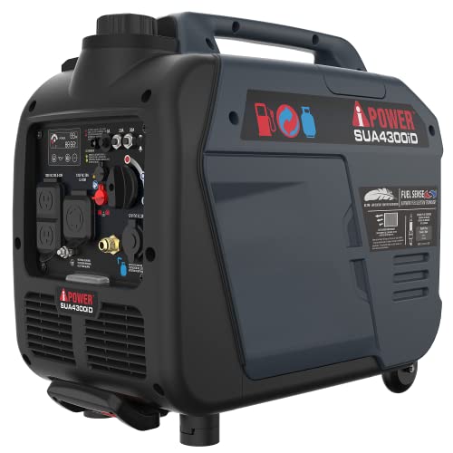 A-iPower 4300W Gas Propane Inverter Generator, Lightweight, Fuel Sense