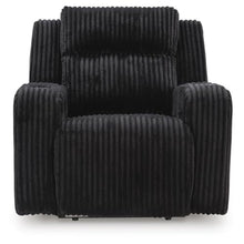 Rumy Power Recliner Chair with Blue LED, Cup-Holder, Black Corded Polyester