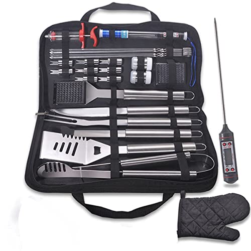 Griddle Accessories, 32 Pcs Flat Top Grill Accessories, Griddle Accessories Kit with Griddle Spatula, Scraper, Tongs and Egg Rings, Stainless Steel Griddle Tools Set for Outdoor BBQ and Camping