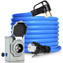 50 Amp Generator Cord and Pre-Drilled Power Inlet Box, Generator Cords 50FT, 50 Amp 125V/250V Generator Power Cord, NEMA 14-50P / SS2-50R Twist Lock Connector