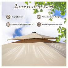 OROTLECT 10' x 10' Square Cantilever Patio Umbrella with Center Pole - Beige Aluminum Outdoor Shade with Hydraulic Lift, 360° Rotation & UPF 50+ Sun Protection