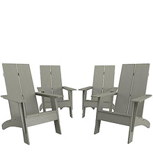Flash Furniture Set of 4 Sawyer Modern Adirondack Chairs Gray