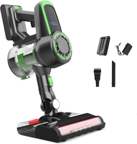 MANYOUYOU Electric Billiard Table Cloth Cleaner, Cordless Billiard Cloth Vacuum Cleaner, LED Intelligent Display, 22kpa Suction Power, 2-Speed Settings, and 2200mah Battery Green