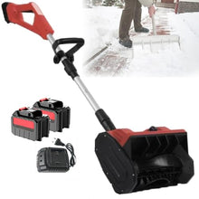 HYUIO Rechargeable Snow Thrower,Cordless Electric Snow Blower,Handheld Cordless Electric Snow Shovel,Cleaning Width 30cm,with 2 Battery,Adjustable Direction,Red