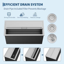 Hosslly Built-in Ice Bin Stainless Steel Sliding Lid 91 x 46 x 36 cm Steel
