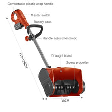 TYYMSMK Lithium Snowplow, Wireless Design, Easy Snow Removal, Sweeping Width 32cm, 1200W Strong Power, Suitable for Family and Outdoor