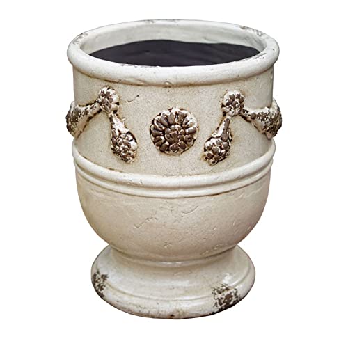 Flower Pot Round Concrete Planter, Plant Pot with Drainage Hole, Decorative Planters Large Cement Planter Containers for Indoor Plants and Outdoor House Plants, Succulents, Flowers (Color : Gold, Si