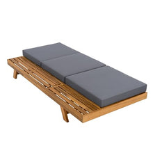 Merax Acacia Wood Chaise Lounge Chair Outdoor Set of 4, Patio Recliner with 4 Position Adjustable Backrest and 4" Thick Triple-fold Cushion