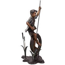 Design Toscano Swinging Tommy on His Tire Cast Bronze Garden Statue Brown