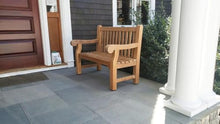 GOLDENTEAK Teak Garden Bench Block Island 4 Ft Outdoor Patio Bench, Premium Grade-A Teak Wood Furniture for Porch, Deck, Lawn & Backyard Seating, Natural Oil Finish, Weather Resistant Bench