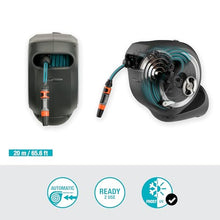 Gardena Wall-Mounted Hose Box Rollup M 20 m: Flexible Watering for Medium-Sized Gardens, Swivel Hose Reel, with Wall Bracket, System Parts and Nozzle, Including 20 m Gardena Hose (18612-20)