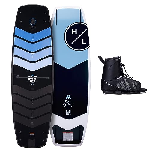 Hyperlite Murray Wakeboard with Open-Toe Adjustable Team Bindings Wakeboard Package Black/Grey 144cm