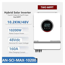 SFBBHF Solar Charge Controller 1KW 1.6KW 3KW 6.2KW 10KW 12V 24V 48V 230Vac MPPT Charge Solar Power Hybrid Inverter(10.2KW NO WiFi 48V)