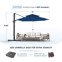 BLUU REDWOOD 11 FT Offset Cantilever Patio Umbrella Classic Blue